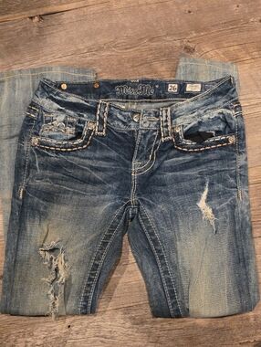 Miss Me Women's Distressed Medium-Dark Blue Skinny Jeans